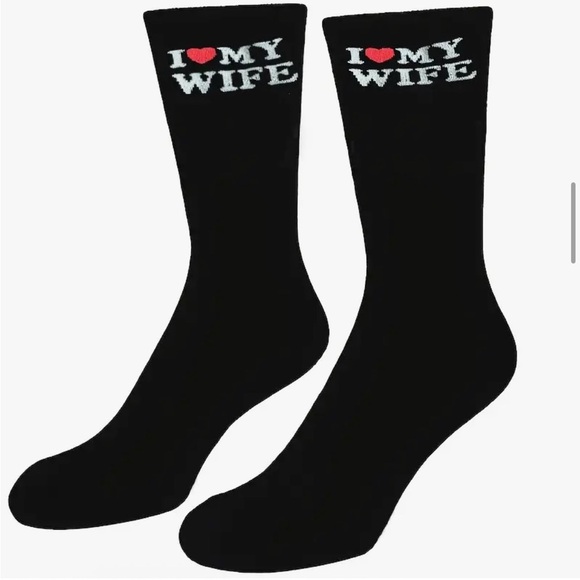Other - New Black 'I Love My Wife' Socks